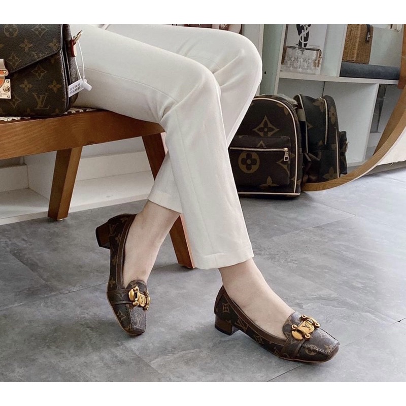 Giày moca spsl khoá ngang gót vuông fullbox