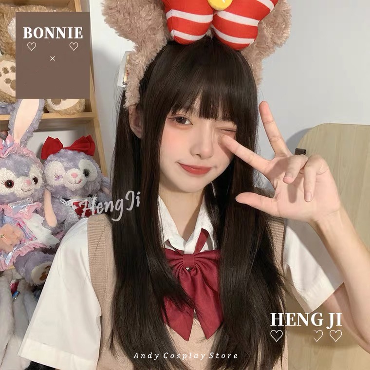 Tóc giả/ Wig teen đen nâu Bonnie Hengji