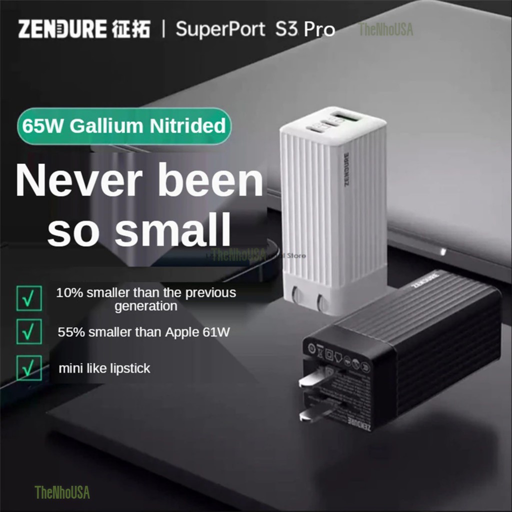 Sạc nhanh Zendure Superport S3 - 65w  - BH 12 Tháng