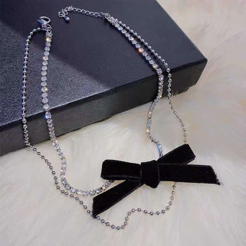 Choker thắt nơ lấp lánh - vòng cổ thắt nơ lấp lánh
