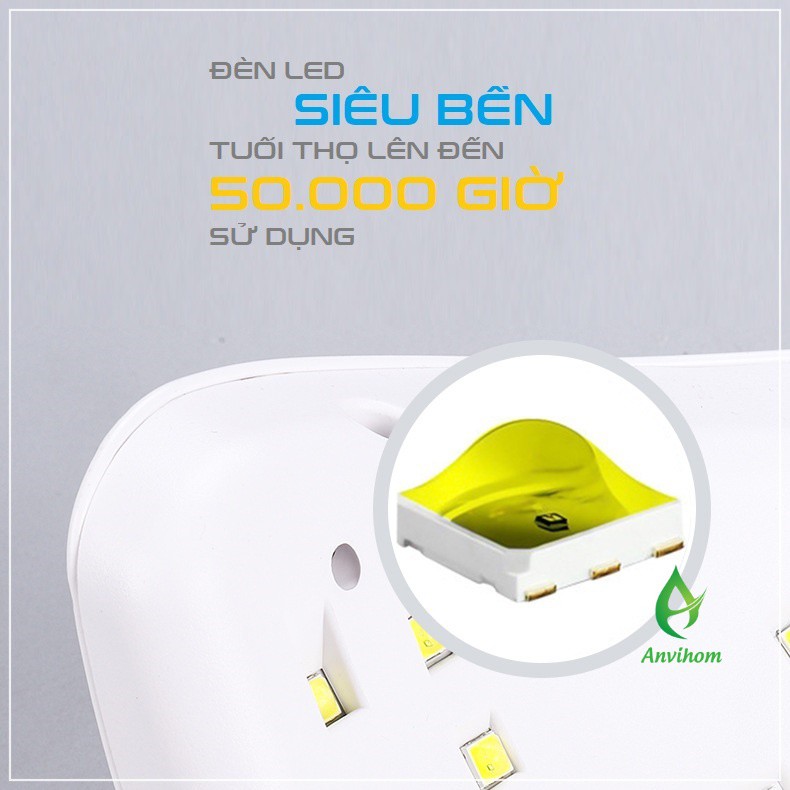 MÁY HƠ GEL- MÁY SẤY MÓNG - ĐÈN SẤY MÓNG SUN 5 TEM XANH CHÍNH HÃNG 48W UV/LED DỤNG CỤ LÀM MÓNG NAIL ANVIHOM | BigBuy360 - bigbuy360.vn