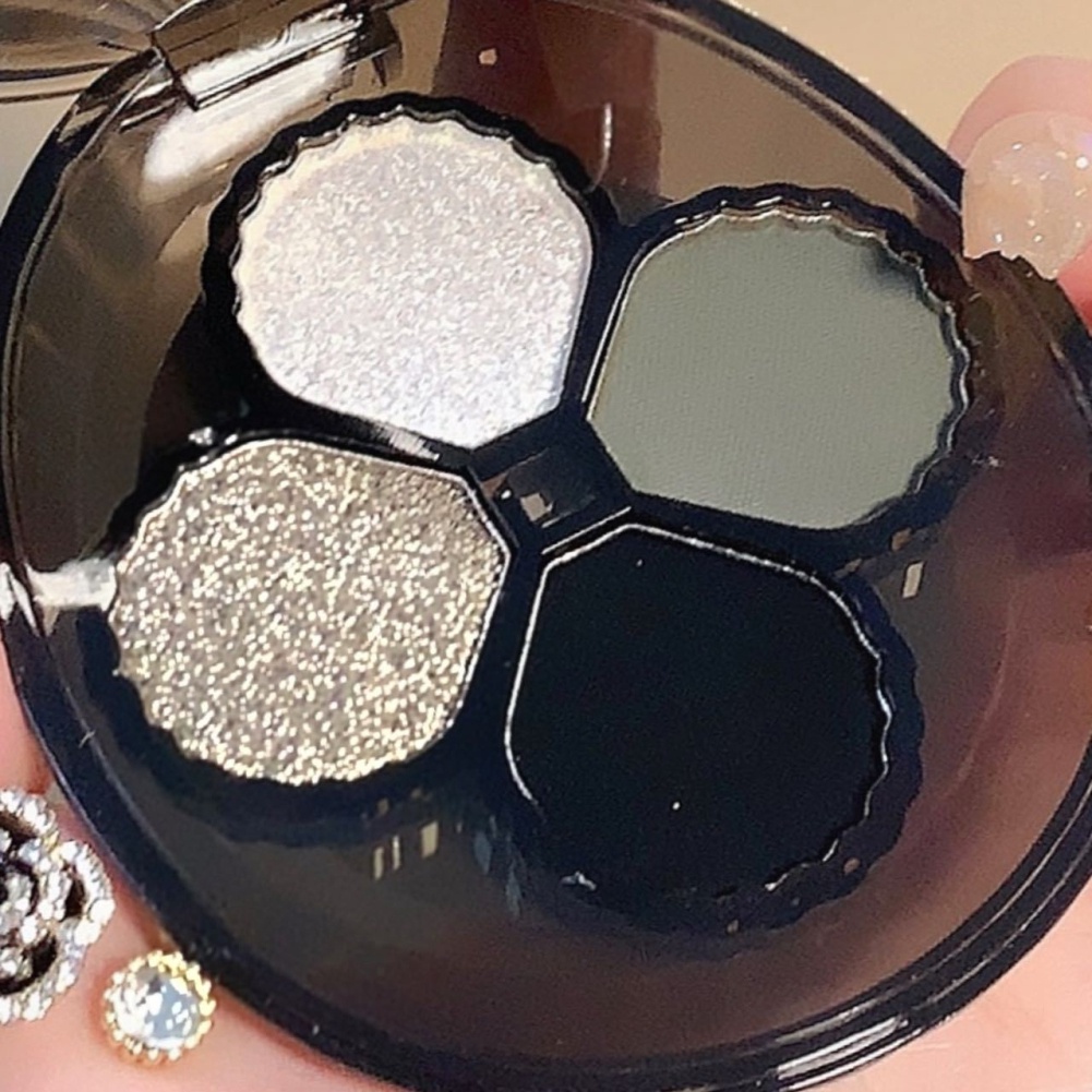 Chứng Khoán sẵn sàng HUDAMOJI 4 màu bóng mắt tấm màu Đen xám bạc tone Châu Âu và Mỹ Phong Cách Punk Niche mắt di động bóng tấm COD