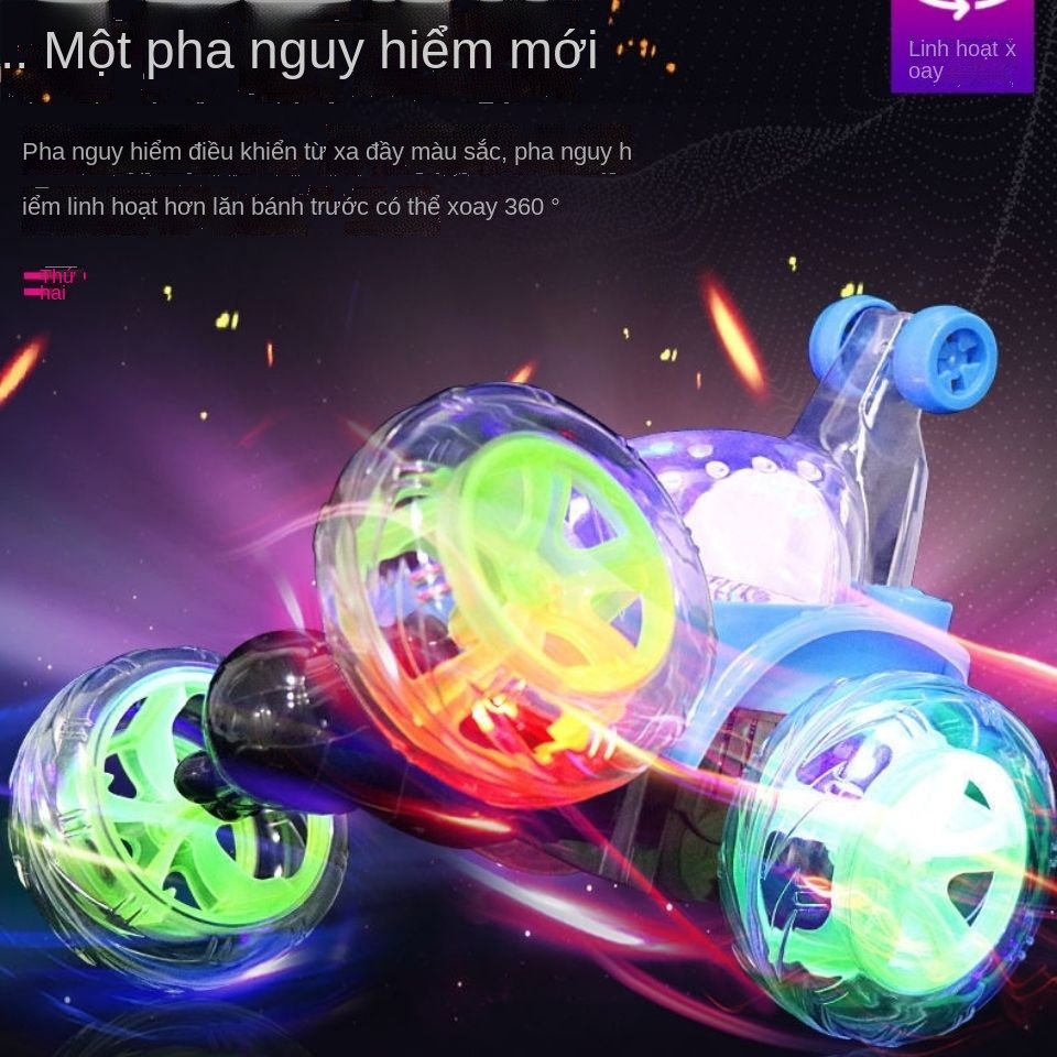WDouyin đồ chơi trẻ em nóng bỏng ô tô điện đóng thế xe tải tự đổ âm nhạc sạc điều khiển từ xa quà tặng cho nam giới và p