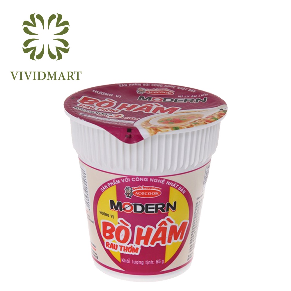[Toàn quốc] [Ly lẻ] MÌ LY MODERN 3 VỊ: LẨU THÁI TÔM, THỊT XÀO, BÒ HẦM RAU THƠM - LY 65g - ACECOOK | BigBuy360 - bigbuy360.vn