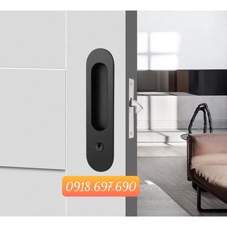 Bộ khoá cửa lùa gỗ màu đen