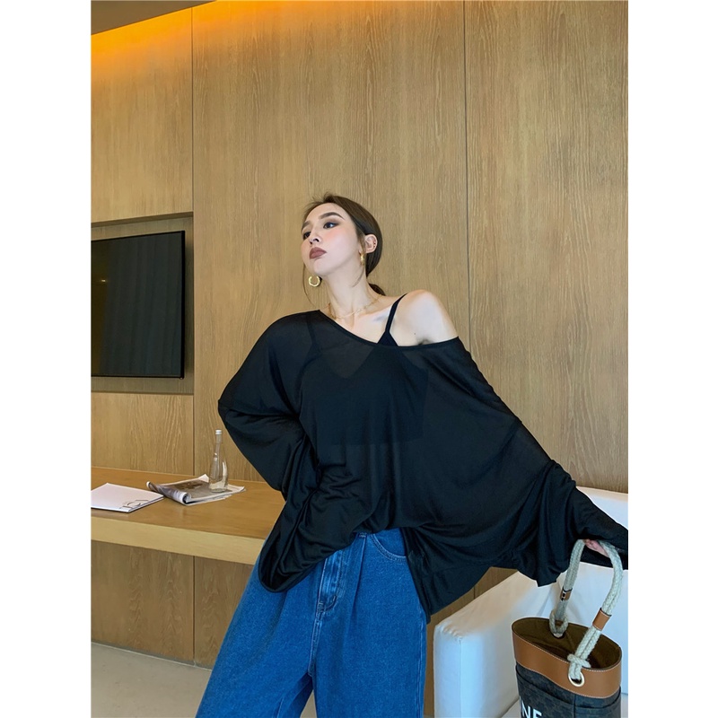 Áo Thun Nữ Tay Dài Cổ Tròn Thời Trang Hàn