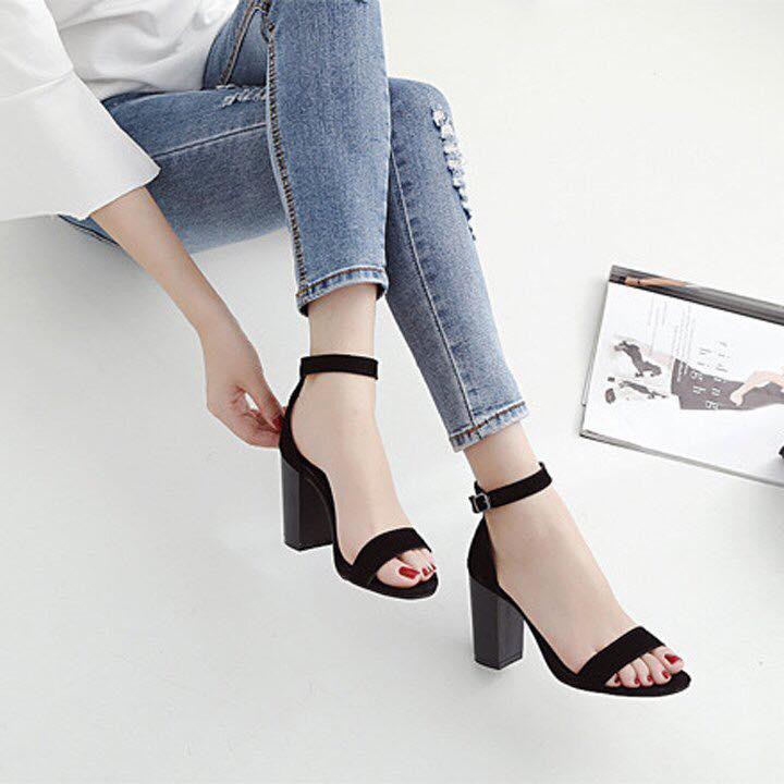 Giày Sandal Nữ Quai Ngang Đế vuông MÃ S1