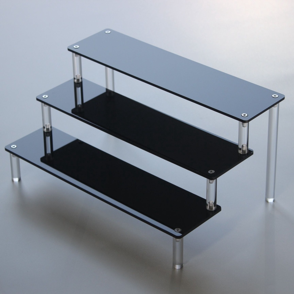Kệ Trưng Bày Mô Hình Búp Bê Biqi Bong Bóng Bằng Acrylic Màu Đen Nhiều Tầng