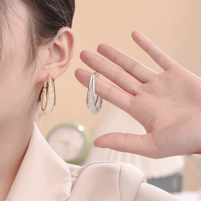 Bông Tai Mạ Vàng 925 14K Đính Kim Cương Nhân Tạo Kiểu Dáng Thời Trang Mới Cho Nữ