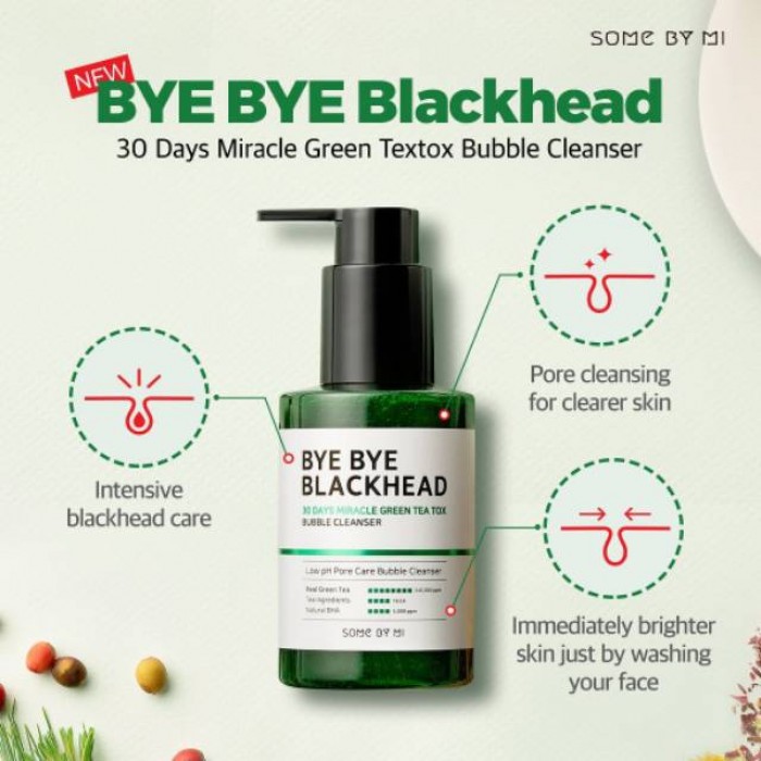 Sữa Rửa Mặt Sủi Bọt Loại Bỏ Mụn Đầu Đen Some By Mi Bye Bye Blackhead 30 Days Miracle Green Tea Tox Bubble Cleanser 120g