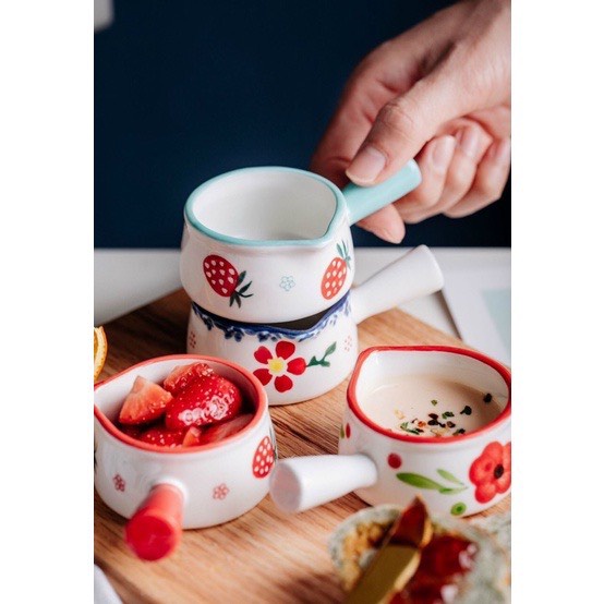 Bát gáo đáy bằng họa tiết bằng sứ 50ml