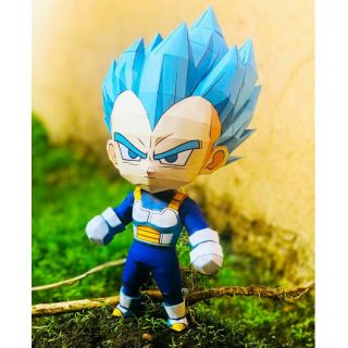 Mô hình giấy anime [Dragonball Super] chibi VEGETA SSJ BLUE