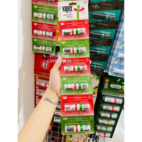 Ống Hít Thông Mũi Vapex Hương Bạc Hà Bạch Đàn Thái Lan Chính Hãng