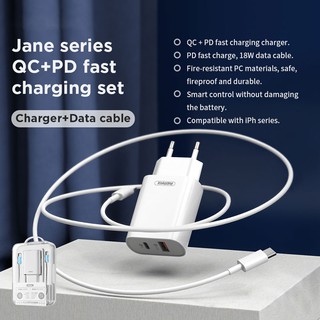 Bộ sạc nhanh remax qc3.0 pd 18w hai đầu ra usb type-c