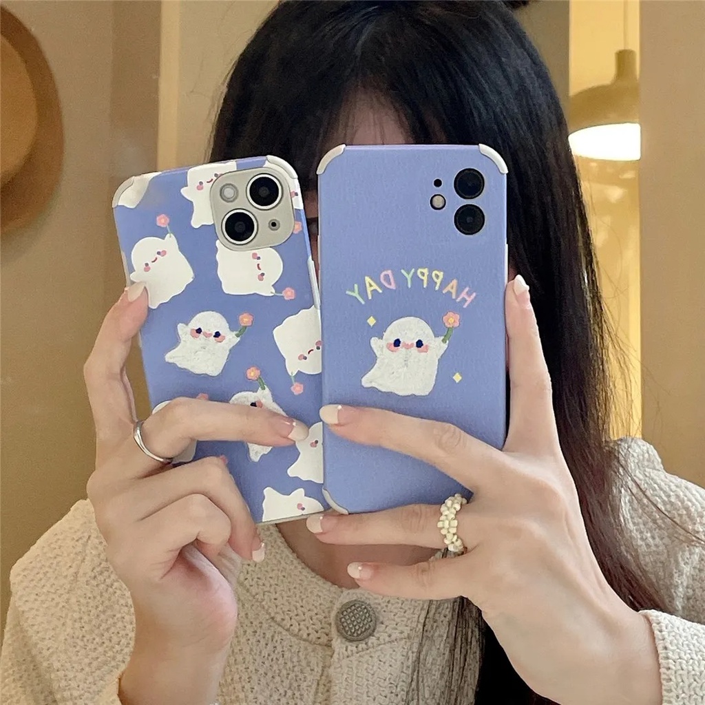 Ốp Điện Thoại Thêu Họa Tiết Ma Dễ Thương Dành Cho iPhone 12 13 11 Pro Max X Xs Max Xr 7 8 Plus sad4
