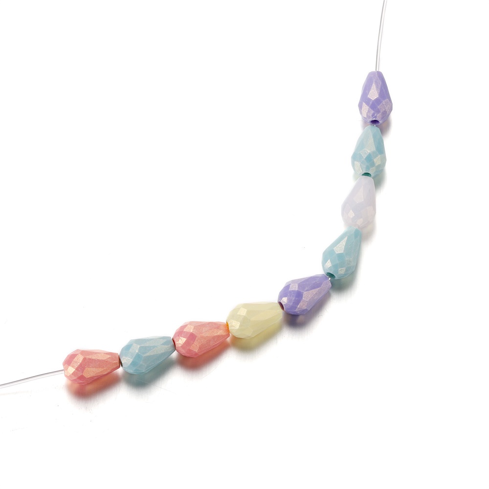 Set 50/100 hạt xỏ St.kunkka làm đồ trang sức thủ công bằng nhựa hình giọt nước nhiều màu tùy chọn