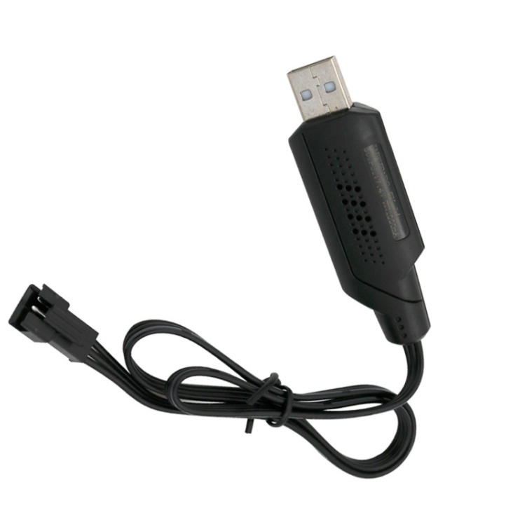 Xuongpinoto Cáp sạc USB 7.4V 1000mah phích cắm màu đen chân SM-3P,hàng mới 100%