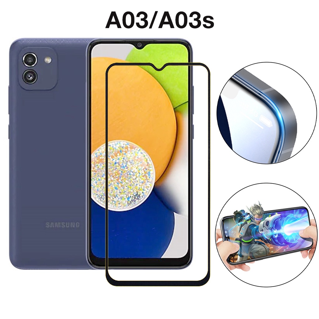 Kính cường lực samsung A03 A03s Full Màn 9D trong suốt độ bền cao chống vỡ tặng kèm khăn Lau Màn hình