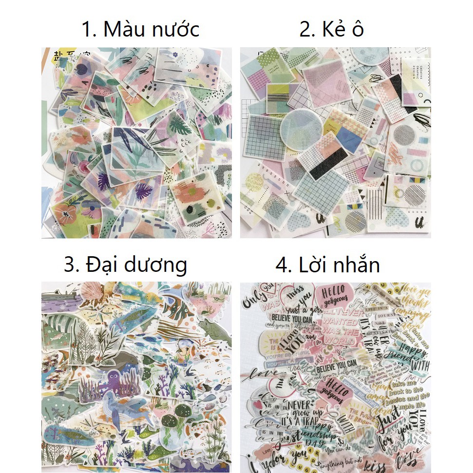 Gói 60 sticker giấy SG6001 Gachini