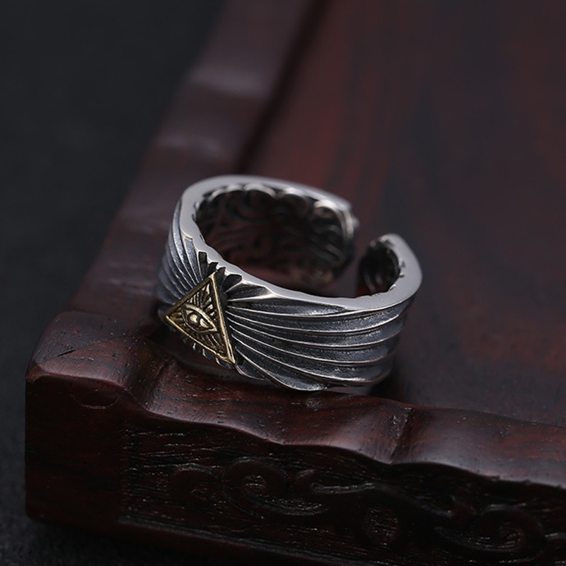 Nhẫn Nam Eye of God Chiều rộng Làm như cũ Cổ điển Khí chất bá đạo Ba chiều Quà ngày lễ tình nhân Làm bằng tay NH-151