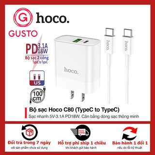 Bộ Sạc Nhanh Iphone 20W Hoco C80✔️Hỗ Trợ Sạc Nhanh PD - Bảo Hành Chính Hãng 12 Tháng