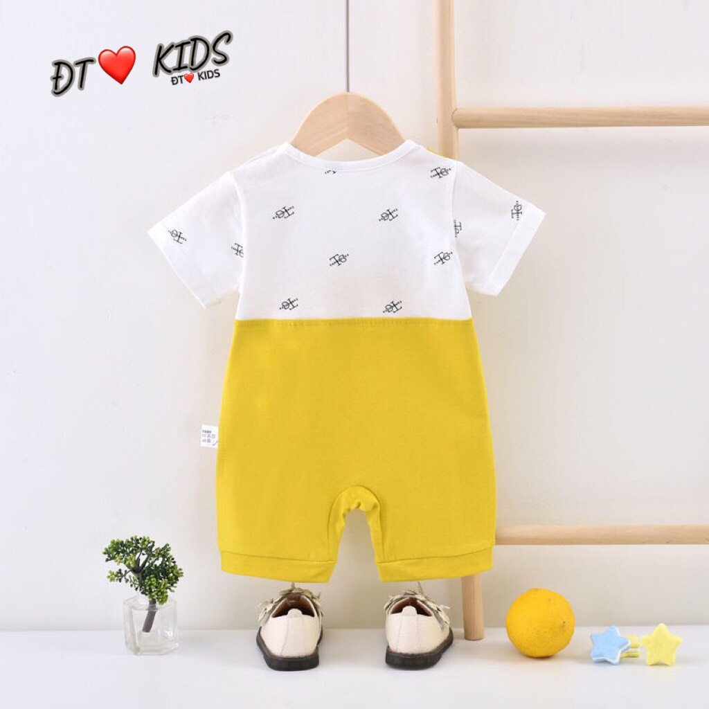 Sét yếm bé trai bé gái in hình mặt thú tai thật chất cotton mềm mại