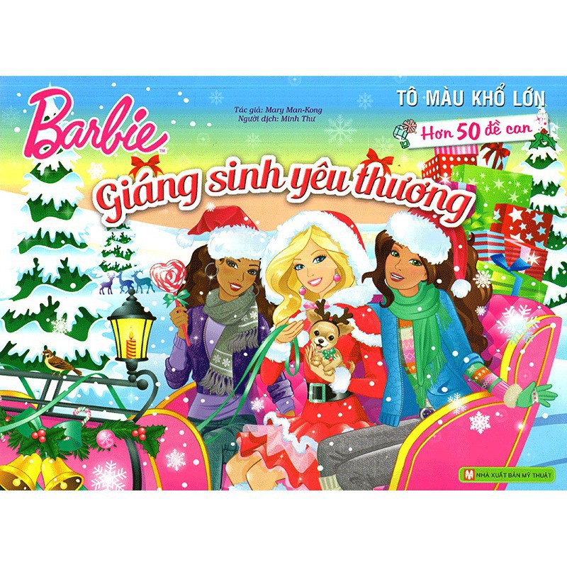 Sách - Barbie giáng sinh yêu thương40 - Tô màu khổ lớn với hơn 50 đề can