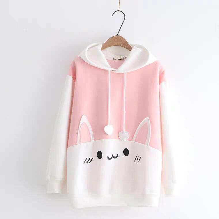 Áo khoác, áo hoodie unisex nam nữ nỉ ngoại cartoon meow siêu cute năng động thời trang học đường