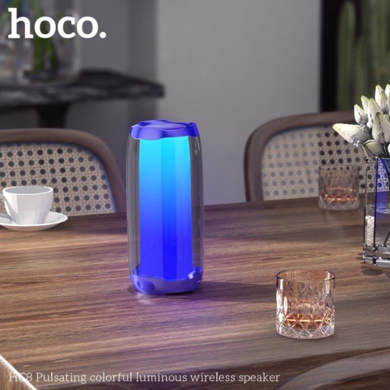 Loa Bluetooth không dây hoco HC8 đèn  LED 360 cực đẹp, âm thanh siêu hay, hàng chính hãng bảo hành 12 tháng