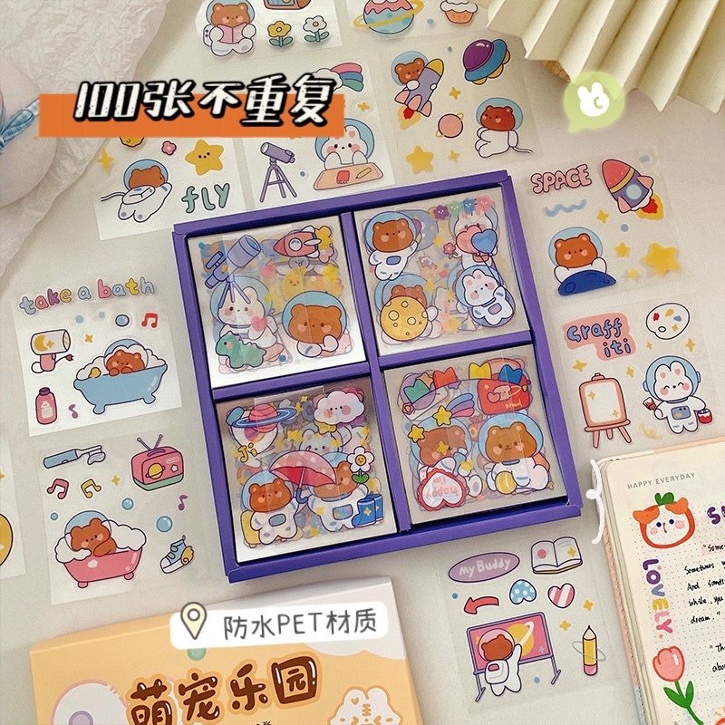 Miếng dán Mr.Paper chống thấm nước họa tiết hoạt hình dễ thương độc đáo dùng trang trí thủ công