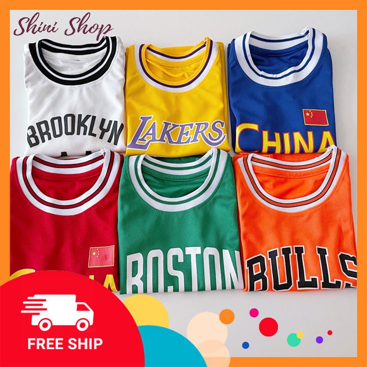 Bộ ba lỗ bóng rổ chất liệu lưới thoáng mát cho bé trai mẫu mới 2021 ShiniShop