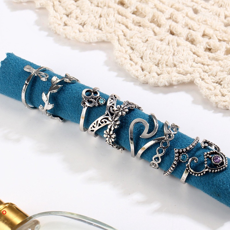 Set 10 nhẫn đeo khớp ngón tay nhiều mẫu mã thời trang cá tính cho nữ