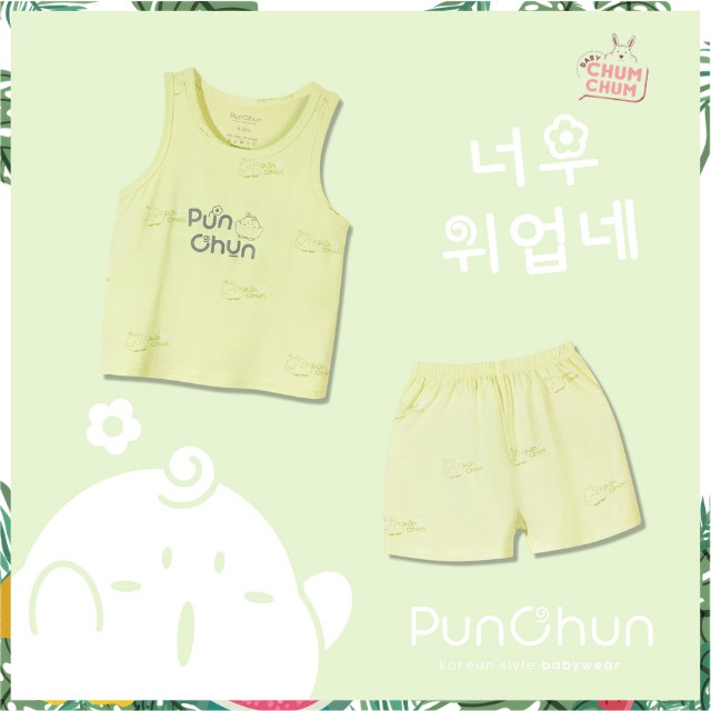 Set Bộ Cotton Ba Lỗ Cho Bé Punchun Babychumchum 03M- 5YR