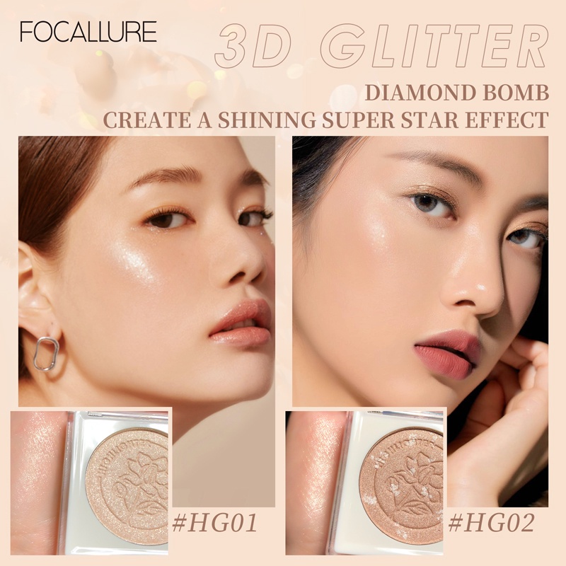 Phấn bắt sáng dạng nén Focallure trang điểm mặt chống nước