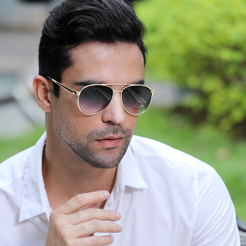 (Tặng hộp + Khăn lau) Kính râm nam cao cấp phong cách Âu Mỹ chống tia UV400 - KM67