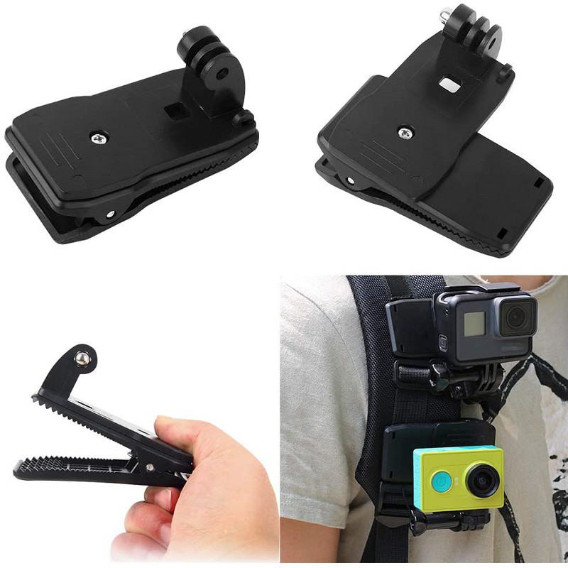 Giá đỡ camera Lammcou kẹp balo nhanh xoay 360 độ thích hợp cho Gopro Hero 10 9 8 7 6 5 black silver session max fusion