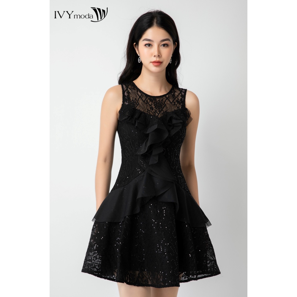 Đầm dạ hội ren phối lưới IVY moda MS 45S2518