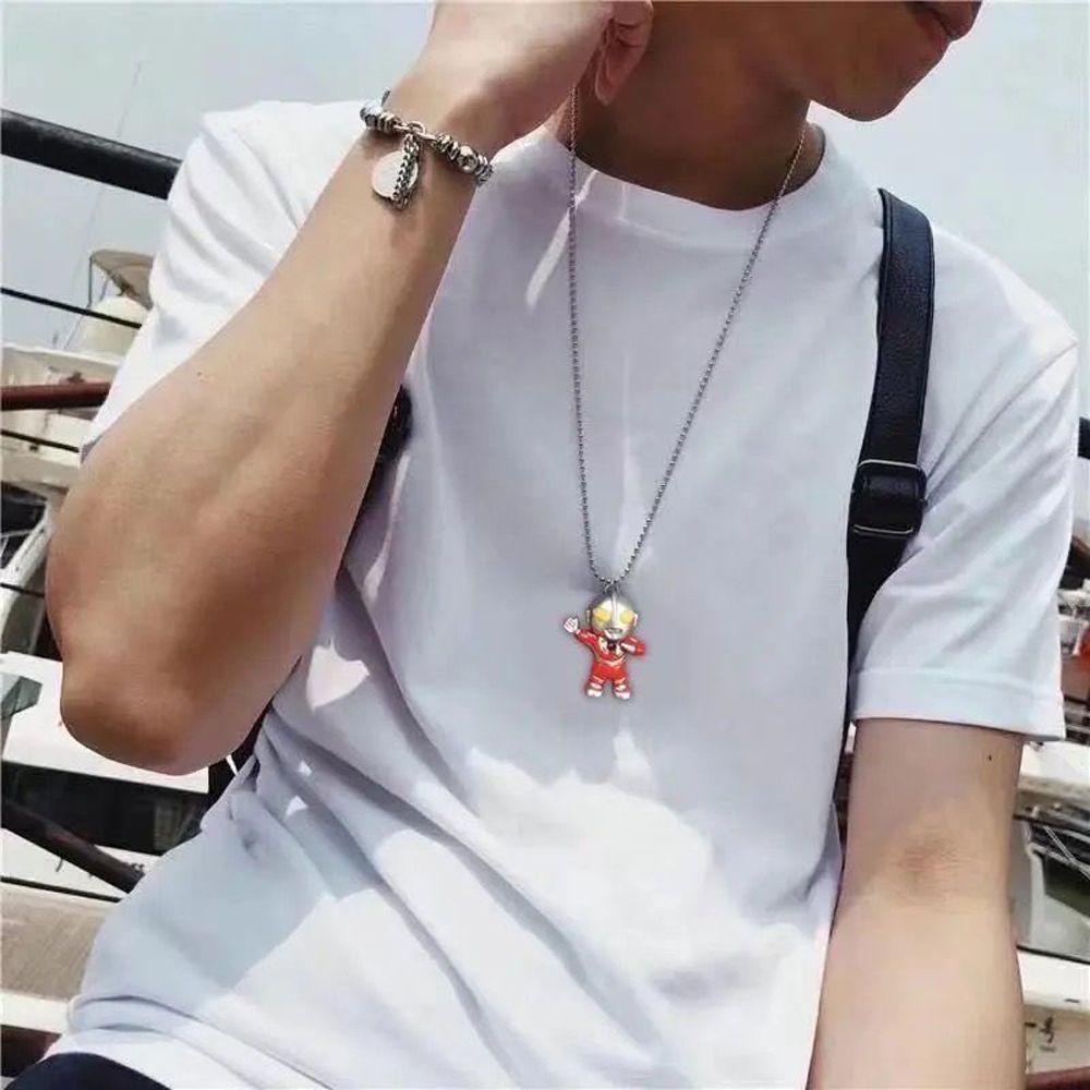 LILYES Vòng cổ Mặt Hình Ultraman Phát Sáng Trong Bóng Tối Vui Nhộn Cho Nam Và Nữ