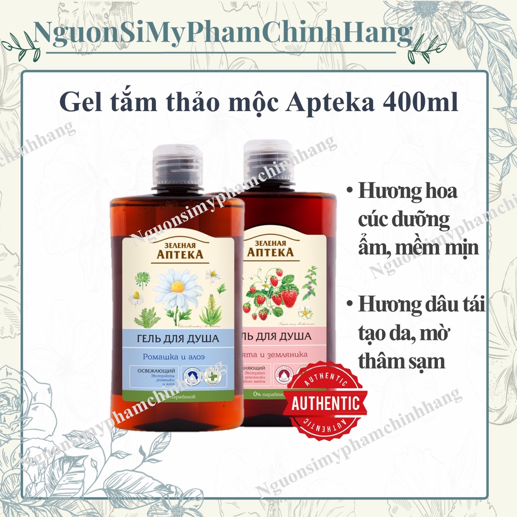 Sữa Tắm Toàn Thân Apteka Green Pharmacy Thiên Nhiên 400ml