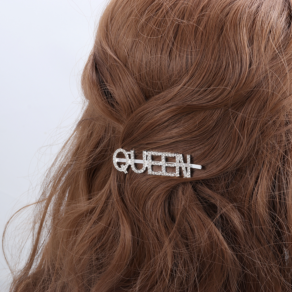 Kẹp Tóc Hình Chữ Đính Đá Lấp Lánh Cho Nữ