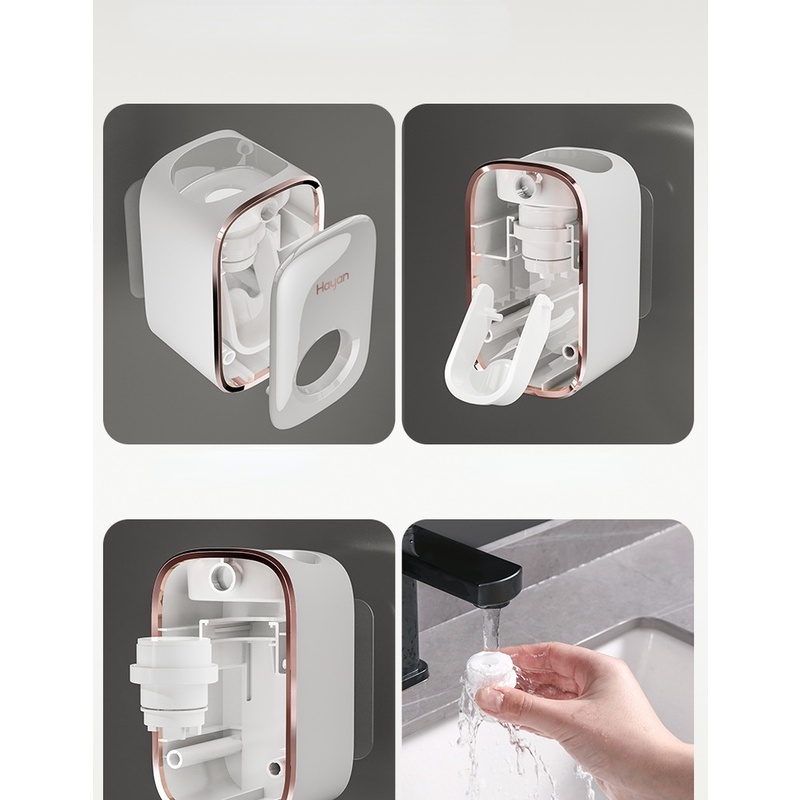Giá Đỡ Lấy Kem Đánh Răng Tự Động Gắn Tường Nhà Tắm Phong Cách Bắc Âu