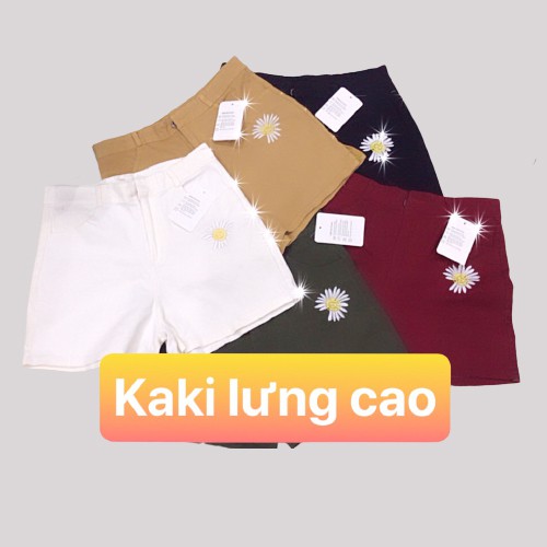 Quần short nữ ống rộng kaki basic, quần đùi kaki nữ dây kéo lưng cao  QSK01 | BigBuy360 - bigbuy360.vn