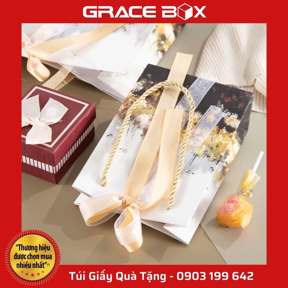 {Mẫu Hot} Túi Giấy Quà Tặng Bức Tranh Cánh Đồng Hoa - Mẫu HOT Nhất Tại Siêu Thị Bao Bì Grace Box