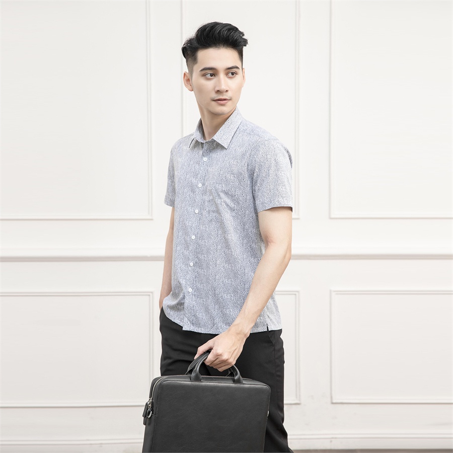 [MẪU MỚI] Áo sơ mi nam ngắn tay ARISTINO phom Perfect fit, họa tiết in tràn dây leo ấn tượng, thu hút - ASS099S1