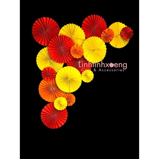 Quạt giấy tròn trang trí tết