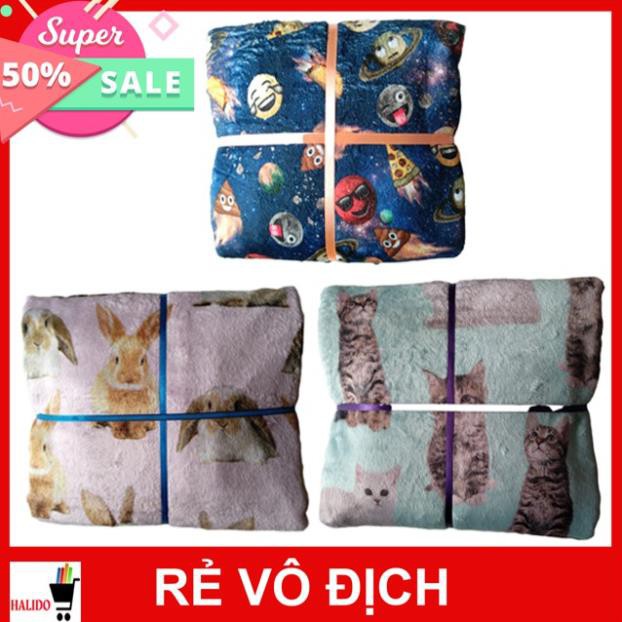 [XẢ KHO 3 MẪU] - Chăn Mền Lông Cừu Thái Lan Cao Cấp – Họa tiết dễ thương – KT: R1m6 -> D2m – TL: 500->700 – HALIDO