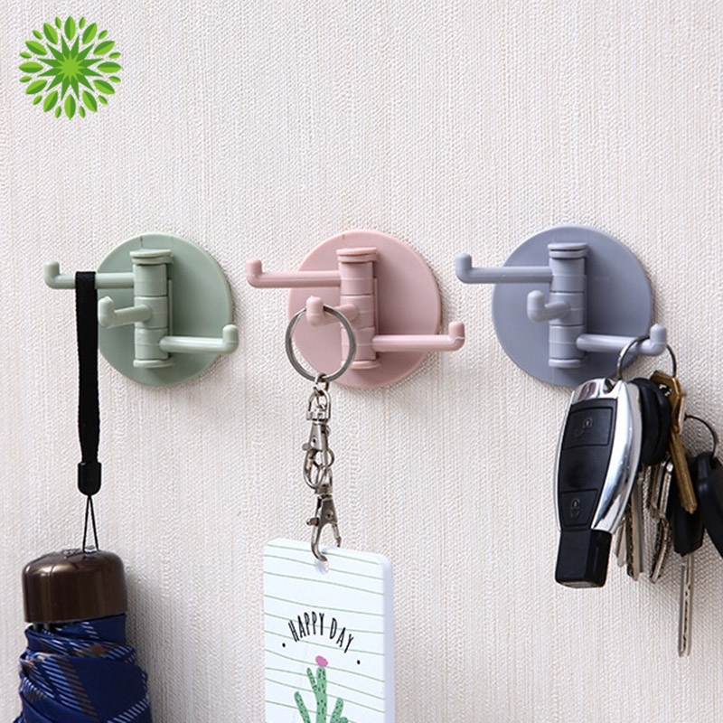 Móc treo nhiều nhánh đa năng có thể xoay được dán tường chắc chắn