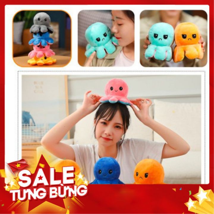 [ BAO GIÁ SHOPEE ] Bạch Tuộc Cảm Xúc 2 Mặt Siêu Cu Te Chất Liệu Vải Mềm MỊn Size 20 - 40cm