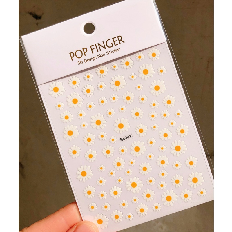 Miếng Dán Trang Trí Móng Tay Hình Hoa Cúc Mùa Hè 3D
