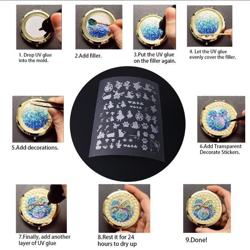 Bộ 18 Tấm Sticker Nhựa Trong Suốt Dùng Vẽ Tranh DIY